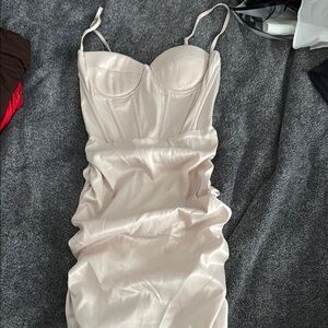 SHEIN Champagne Ruched Bustier Bodycon Dress